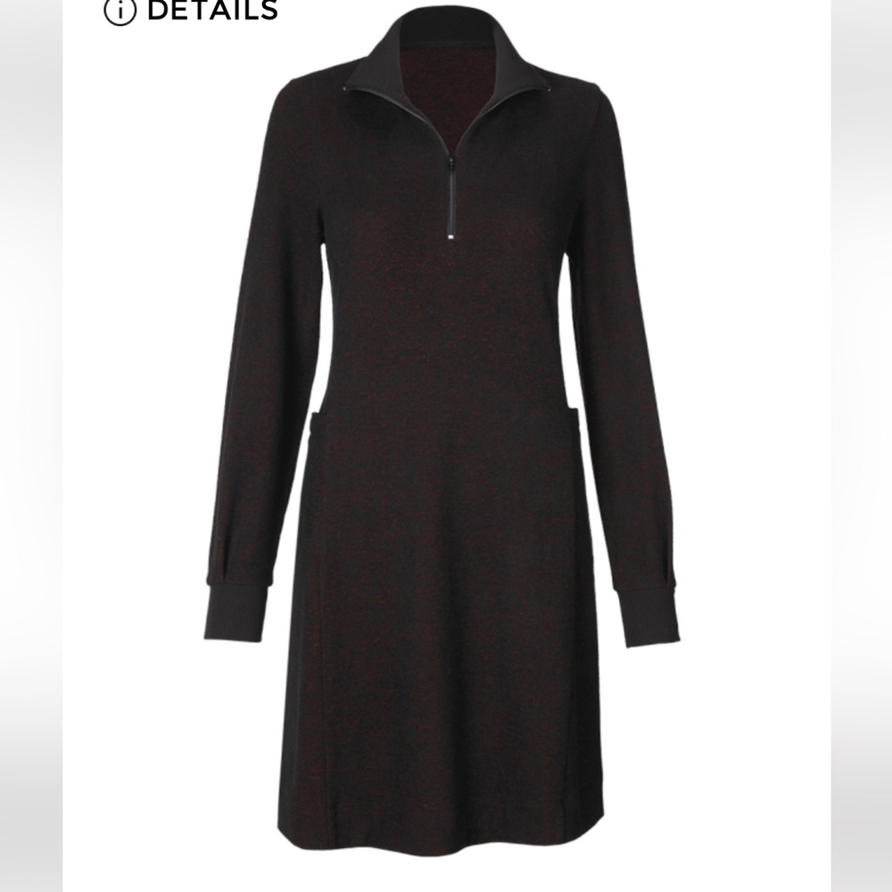 Cabi Cuddle dressElegant Black with burgundy specks Long-Sleeve Dress
